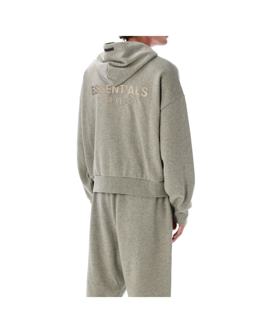 Fear Of God Gray Classic Fleece Zip-Up Hoodie for men
