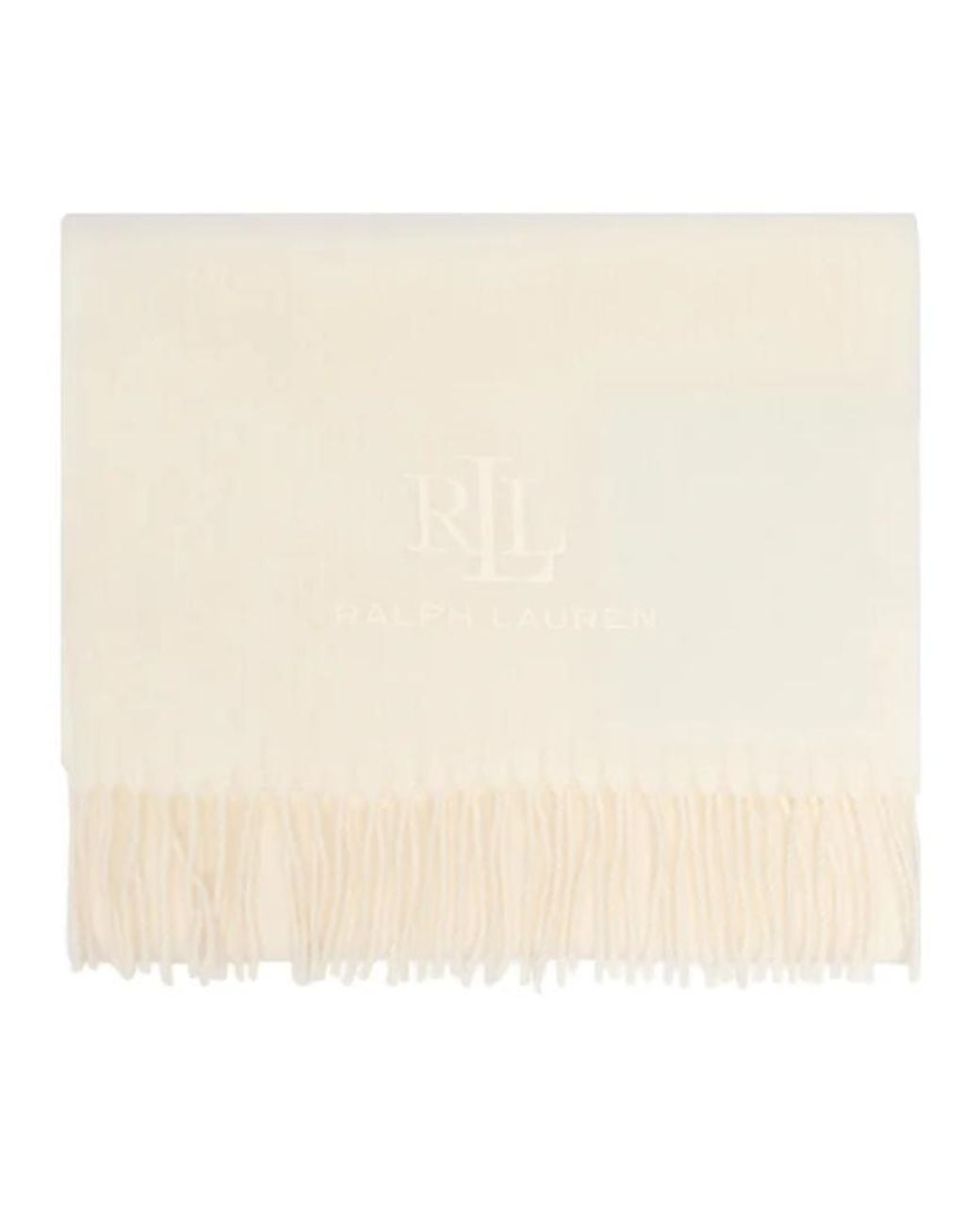 Ralph Lauren White Tasseled Scarf