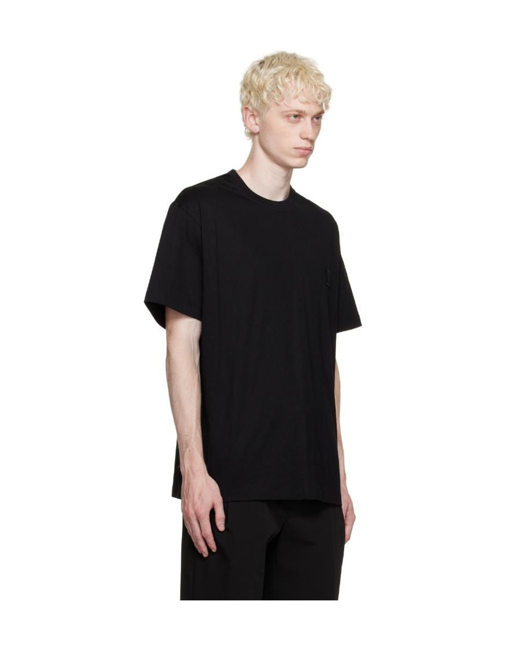 Wooyoungmi Black Graphic-Print Cotton T-Shirt for men