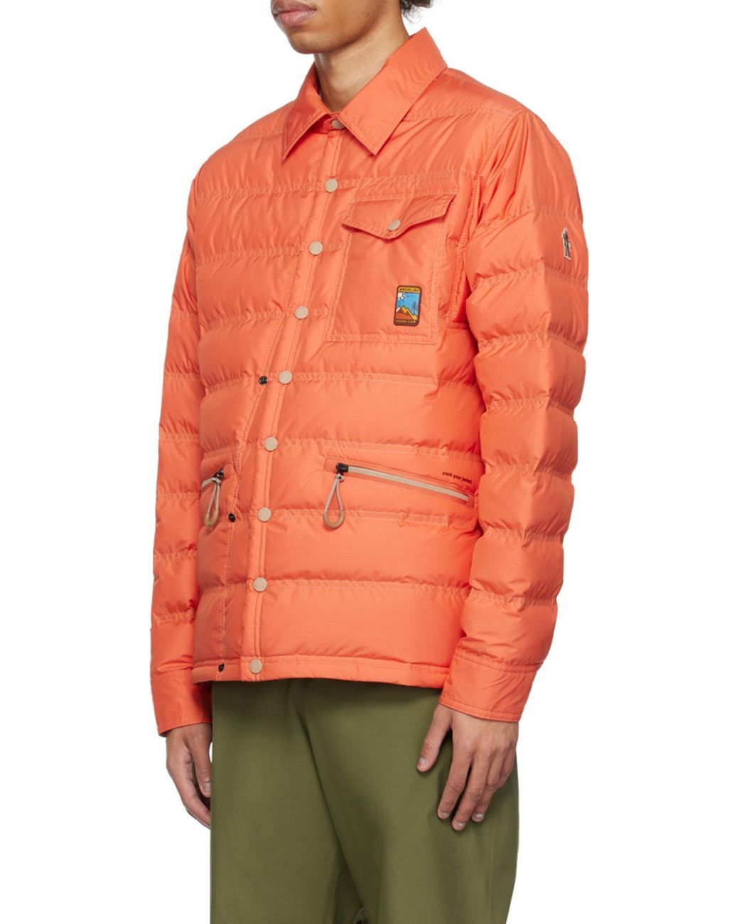 Moncler Orange Grenoble Lavachey Down Shacket for men