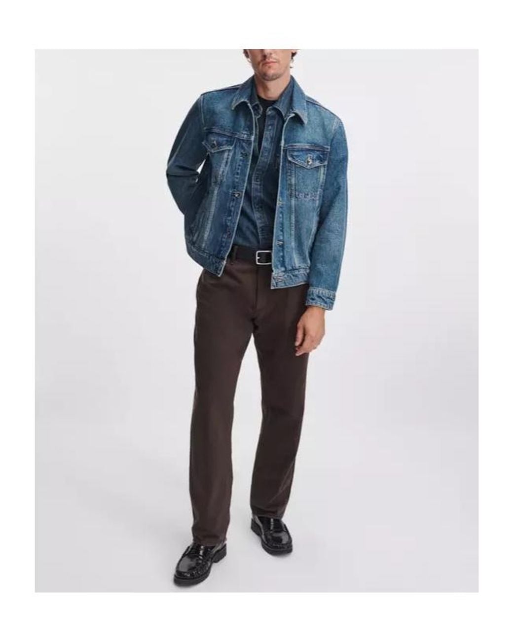 Rag & Bone Blue Fortu Classic Denim Jacket for men