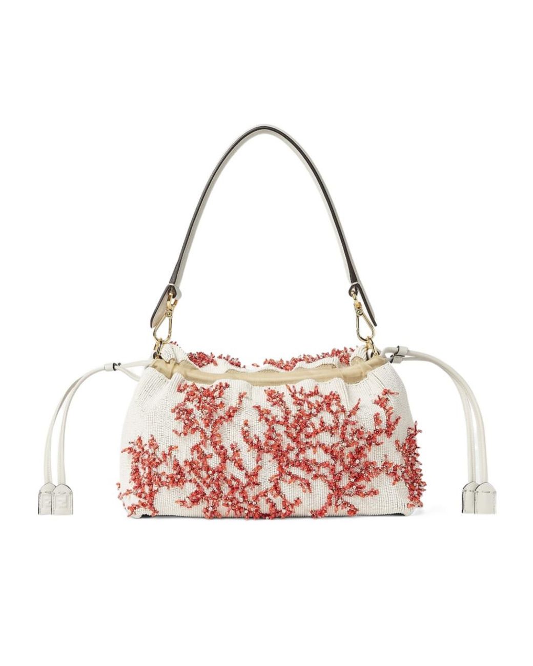 Fendi Pink Sea Garden Coral And Camellia Embroidered Bag