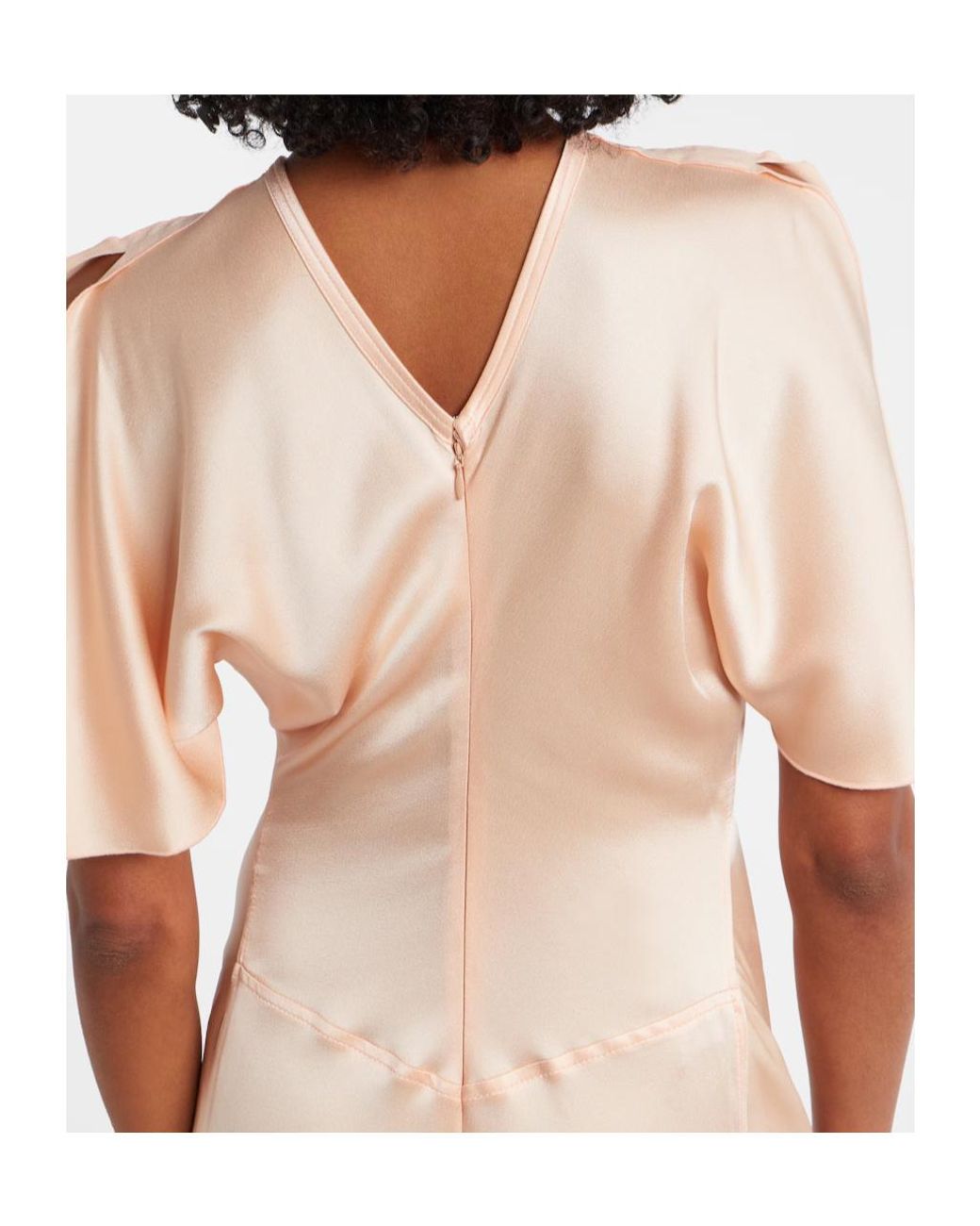 Victoria Beckham Pink Isabella Gathered Satin Gown