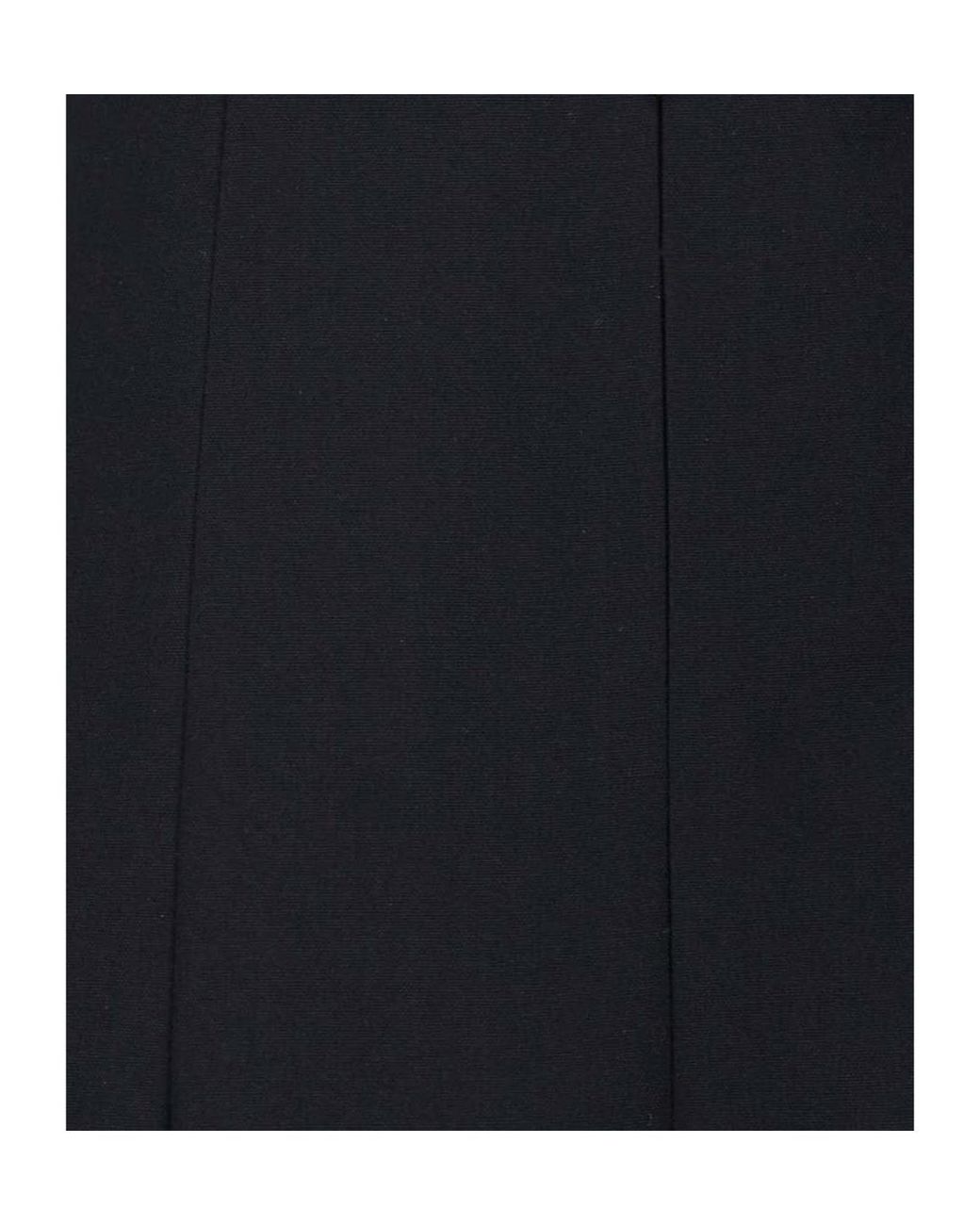 MM6 by Maison Margiela Black Asymmetric Pleated Midi Skirt