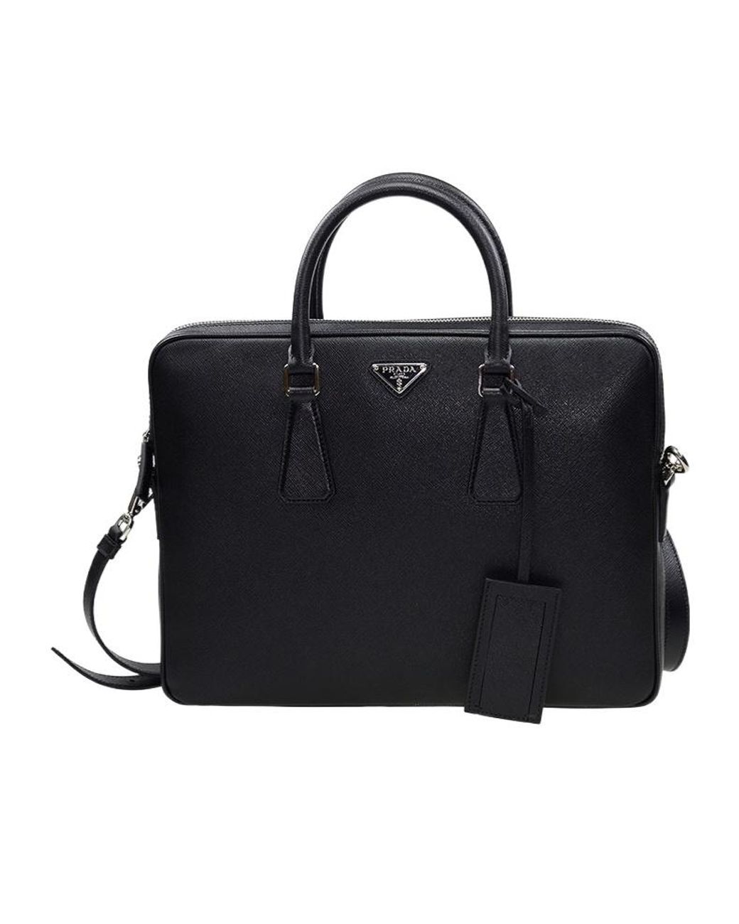 Prada Black Zippered Shoulder Bag for men