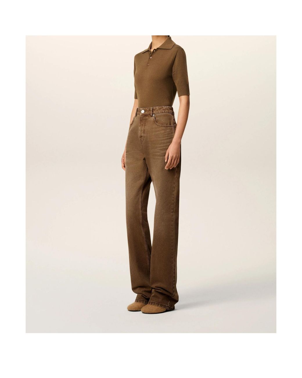 AMI Brown Pocket Denim Jeans