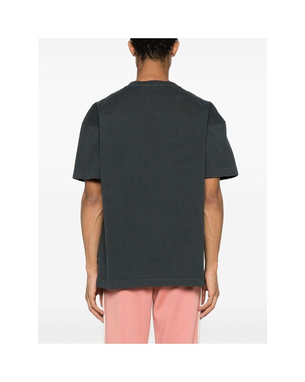 Palm Angels Black T-Shirt With Western Print for men