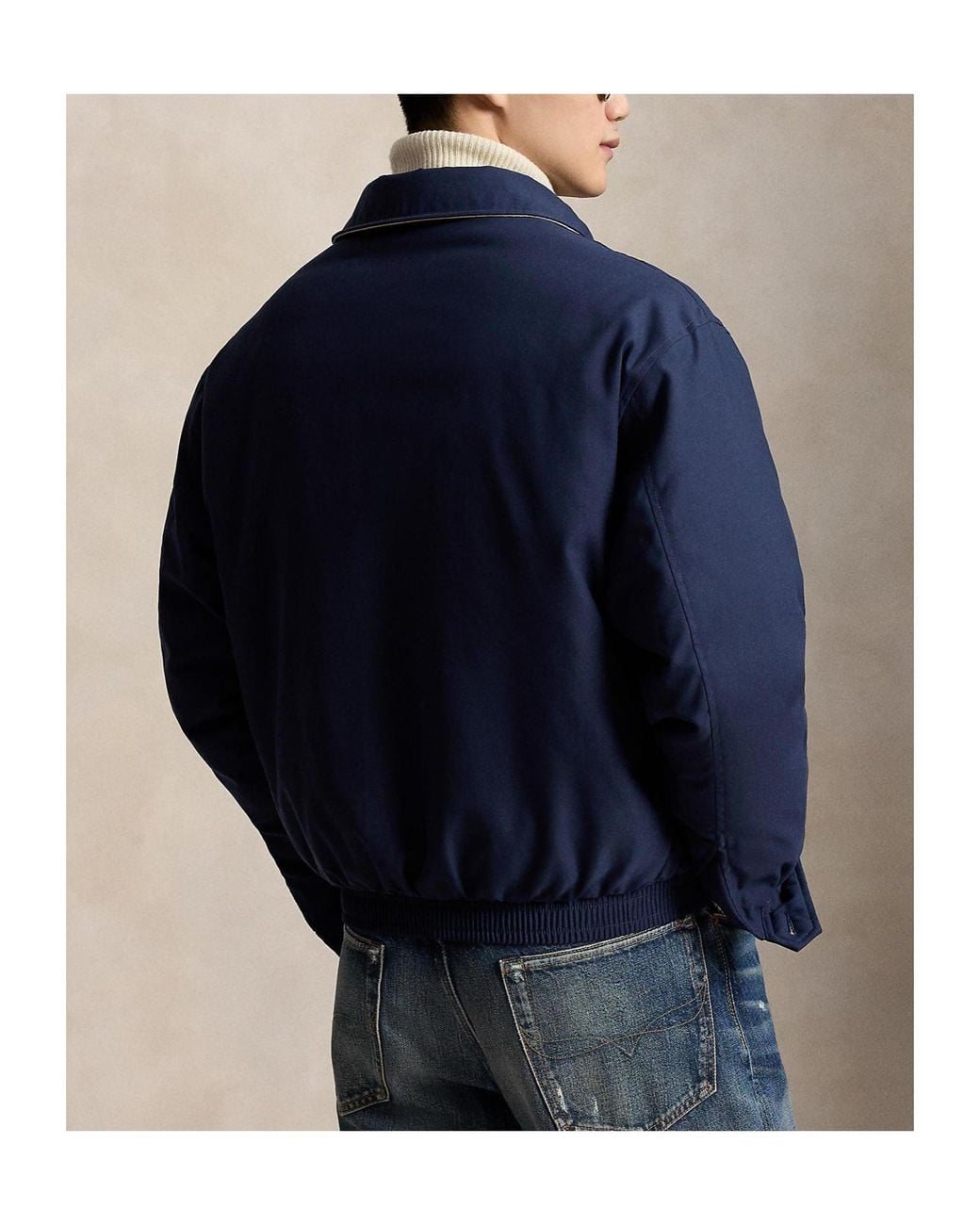 Polo Ralph Lauren Blue Stand Collar Zip Jacket for men