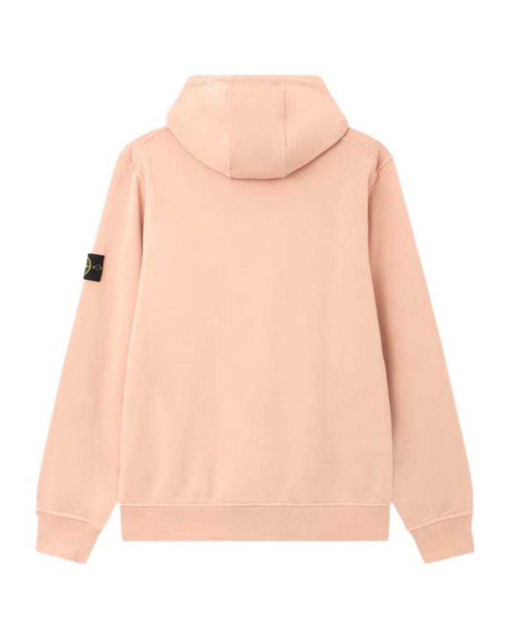 Stone Island Pink Logo Patch Drawstring Hoodie for men