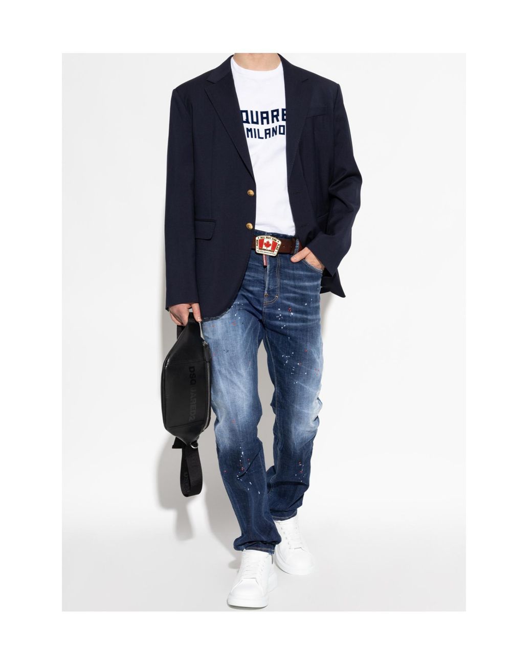 DSquared² Blue Single-Breasted Blazer for men