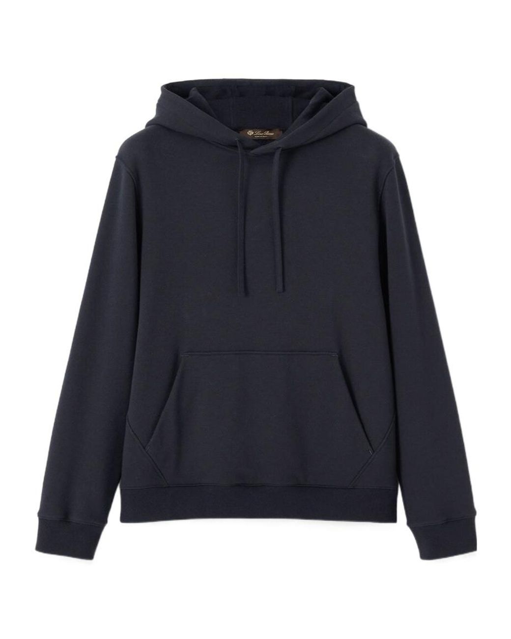 Loro Piana Blue Andamane Pouch-Pocket Hoodie for men