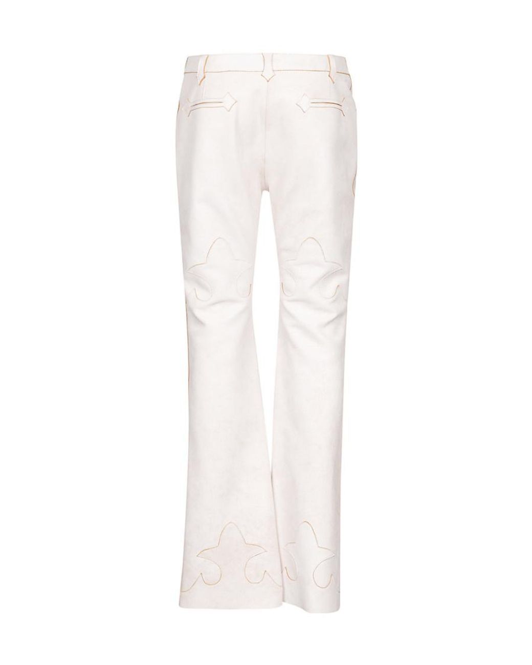 Acne White Spliced Leather Trousers