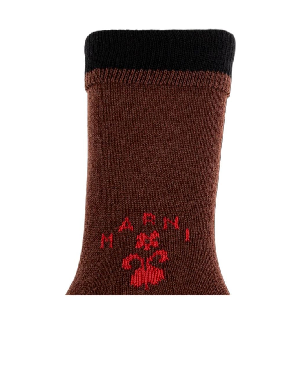 Marni Brown Herald Logo Socks