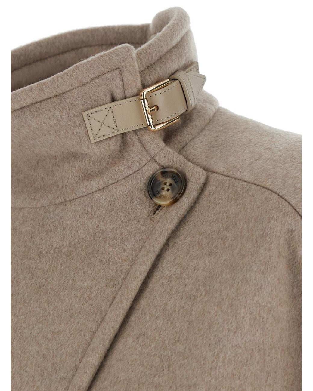 Max Mara Natural Derrik High Neck Cape