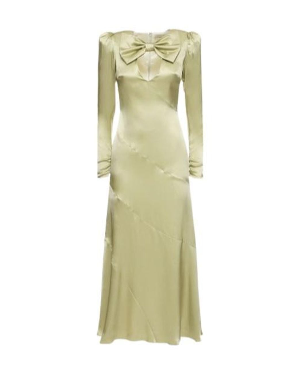 Alessandra Rich Green Bow Long-Sleeved Dress
