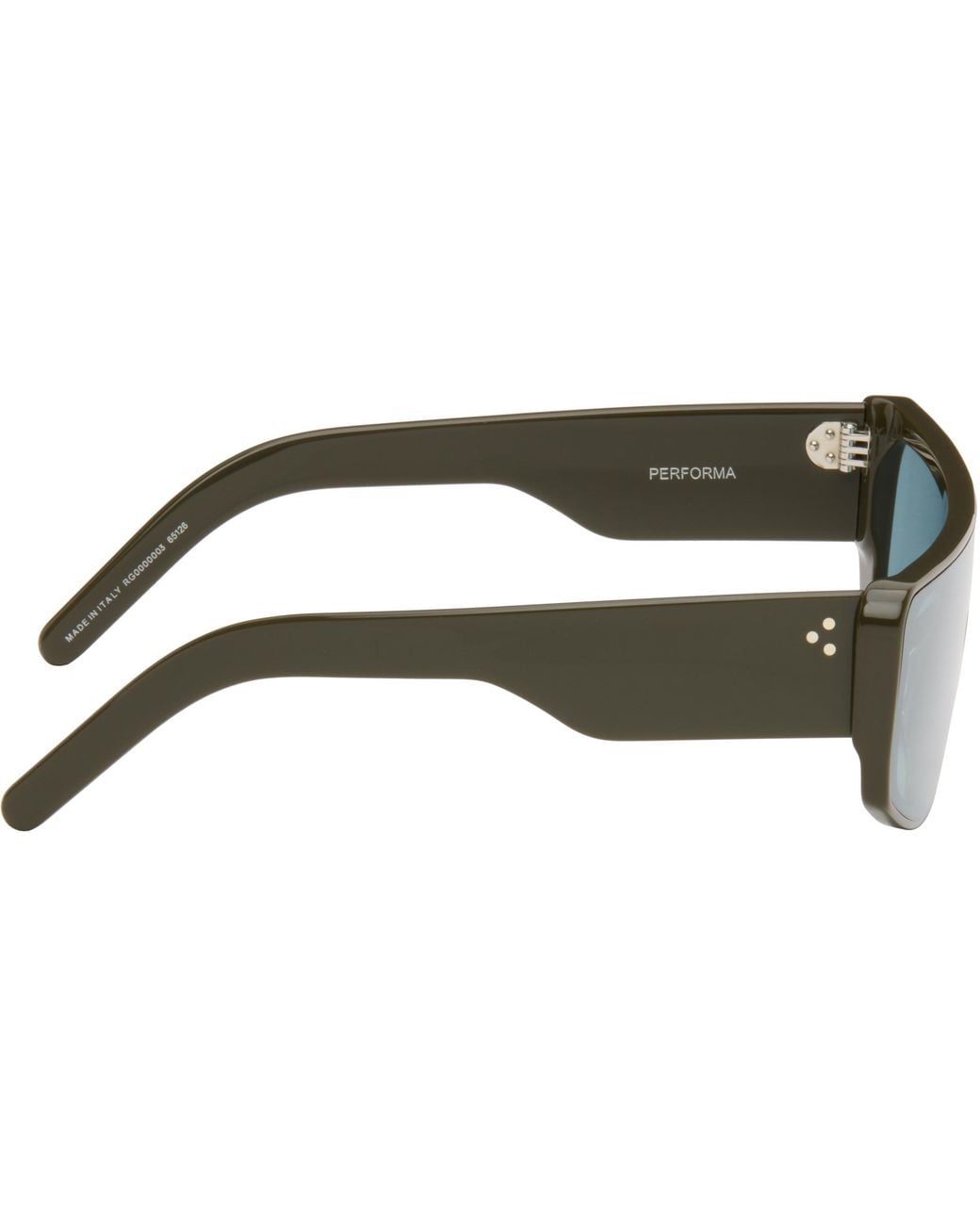 Rick Owens Blue Performa Rectangle Sunglasses for men
