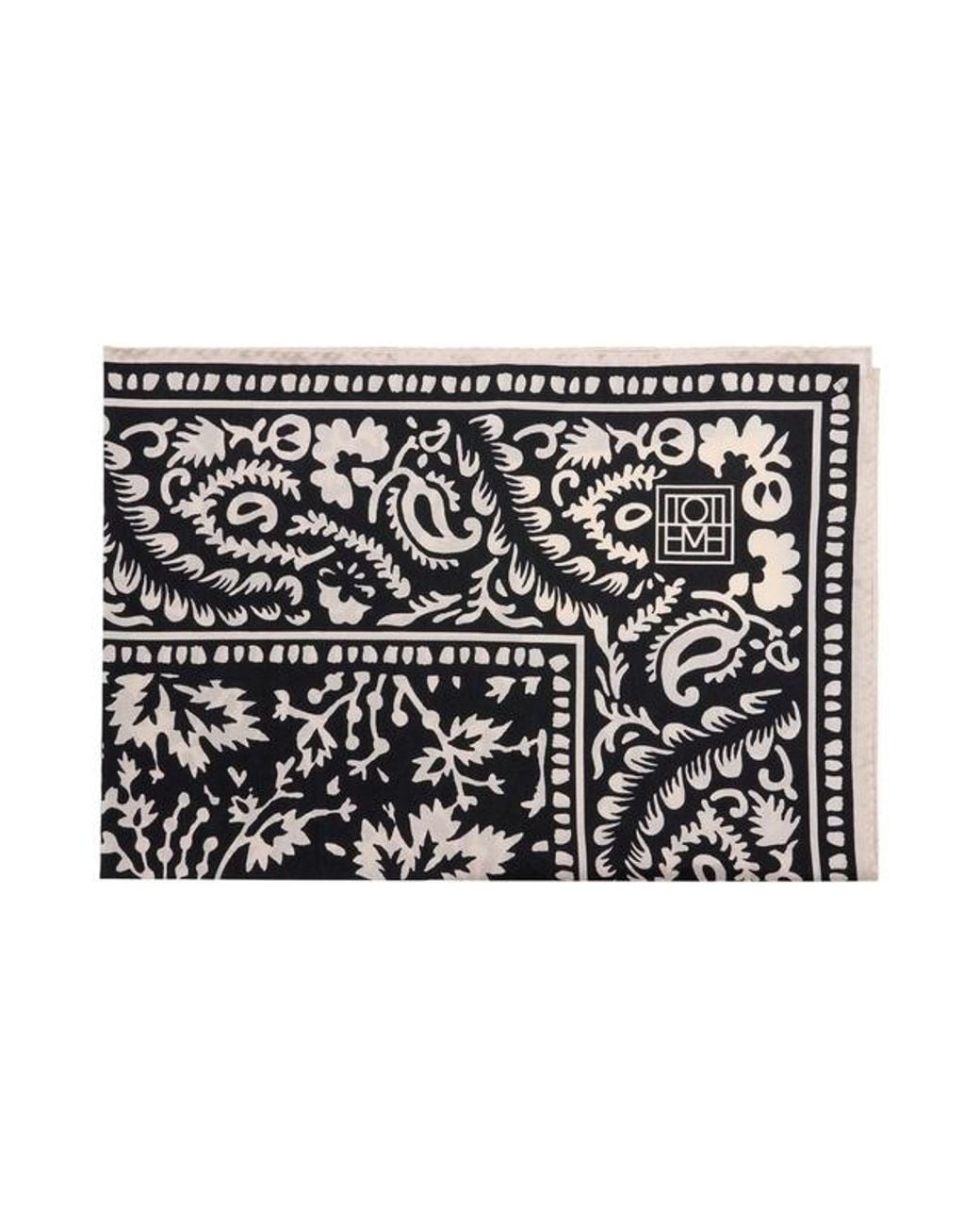 Totême  Black Totême Hankie Lace Print Scarf