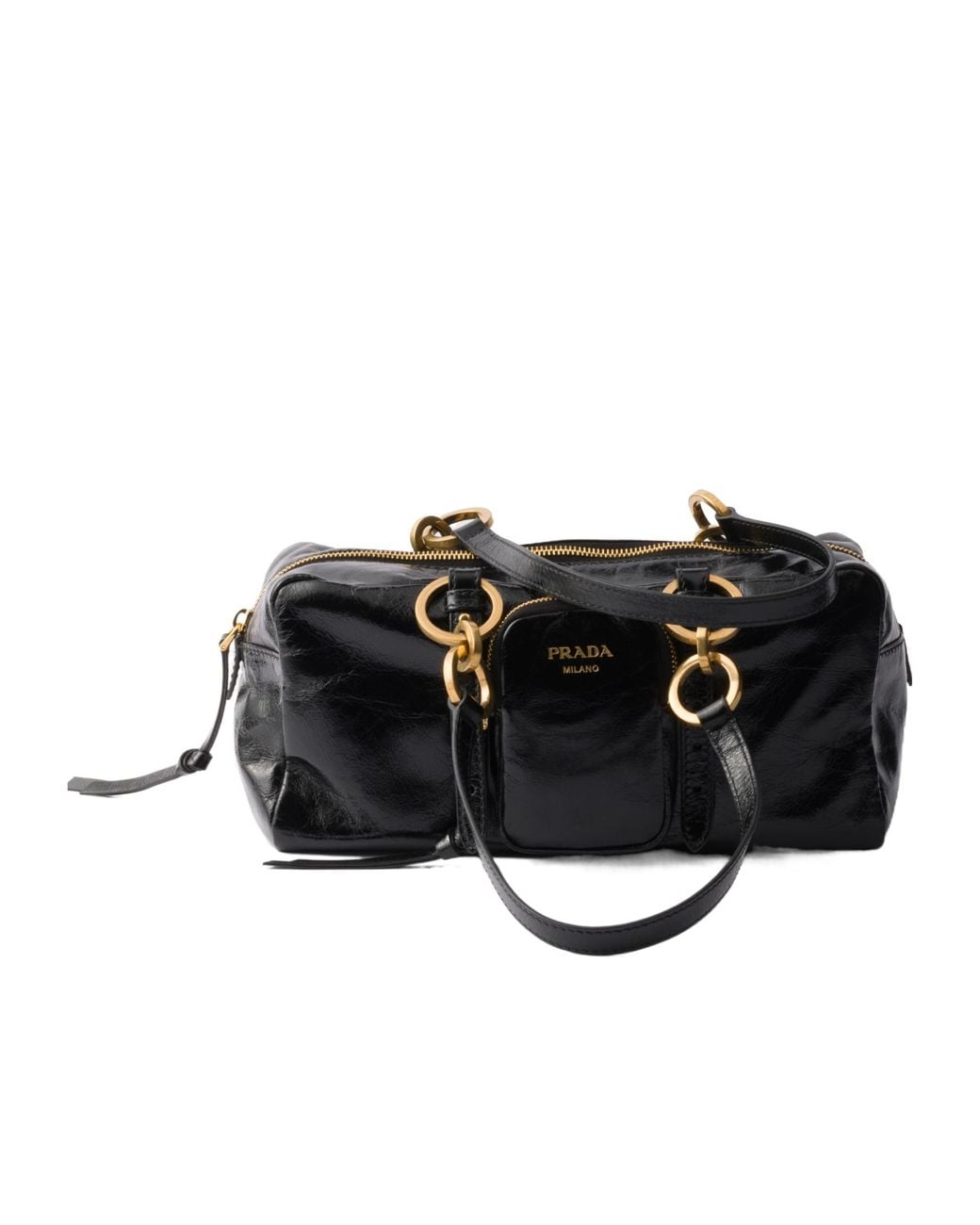 Prada Black Trunk Zipped Handbag