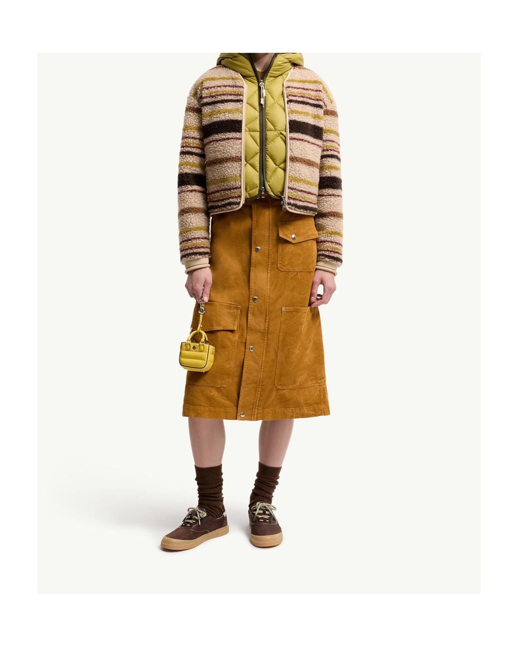 Moncler Natural Zip-Up Textured Cardigan