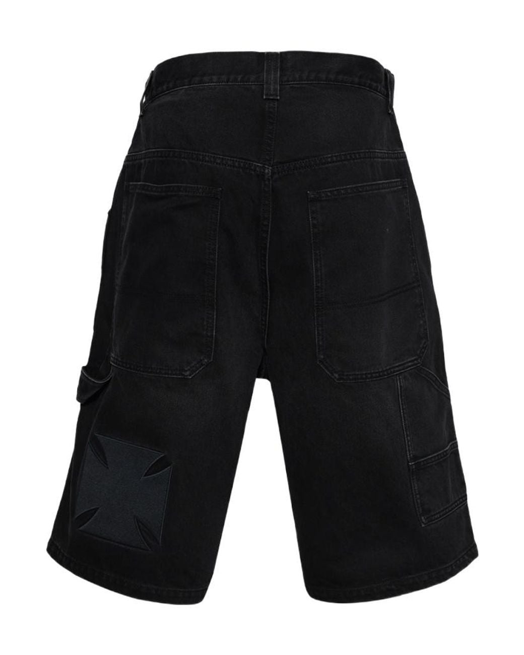 Vetements Black Faded Buttoned Denim Shorts for men