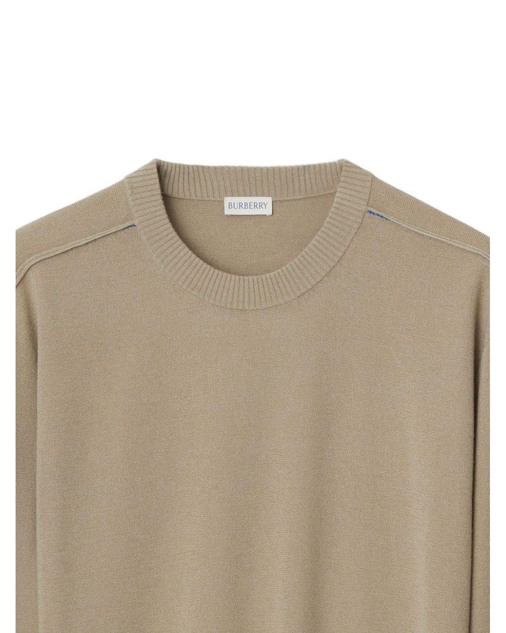 Burberry Natural Crew-Neck Wool Jumper for men