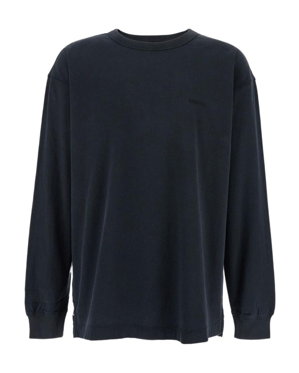 Purple Brand Blue Logo Crewneck T-Shirt for men