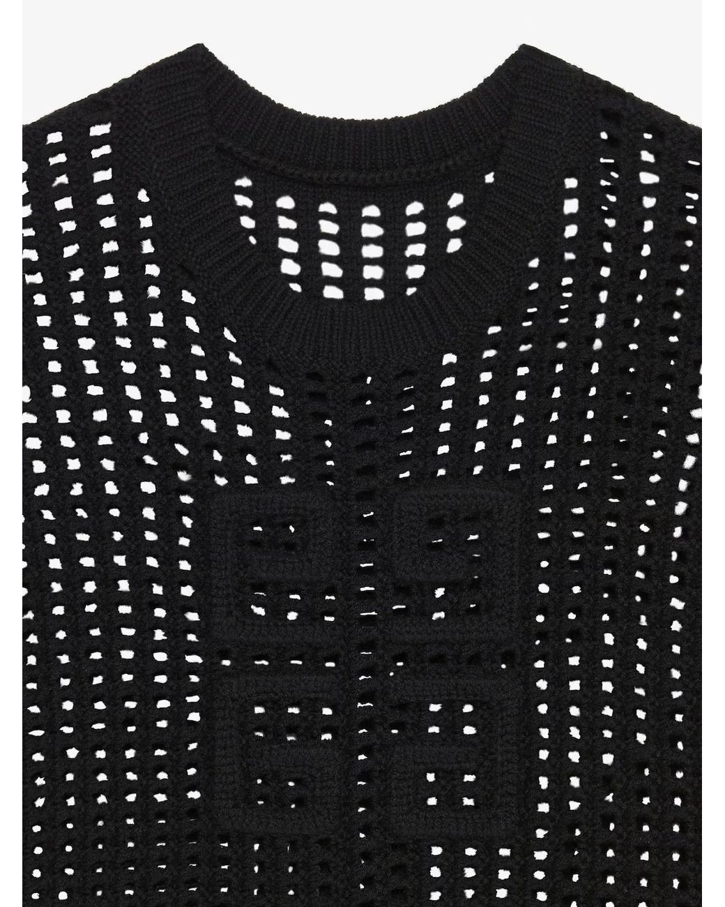 Givenchy Black 4G Crochet-Knit Oversized Jumper
