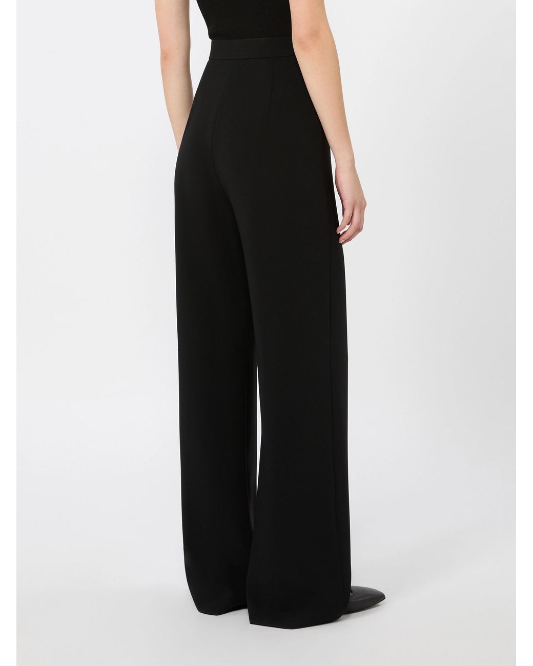 Max Mara Black Wide-Leg Tailored Trousers