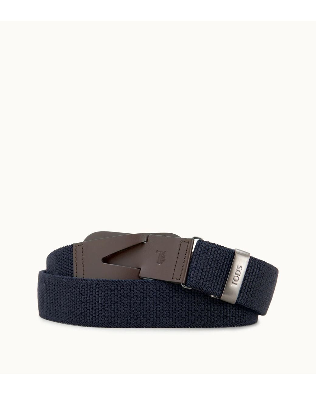 Tod's Blue Embossed Logo Buckle Belt for men