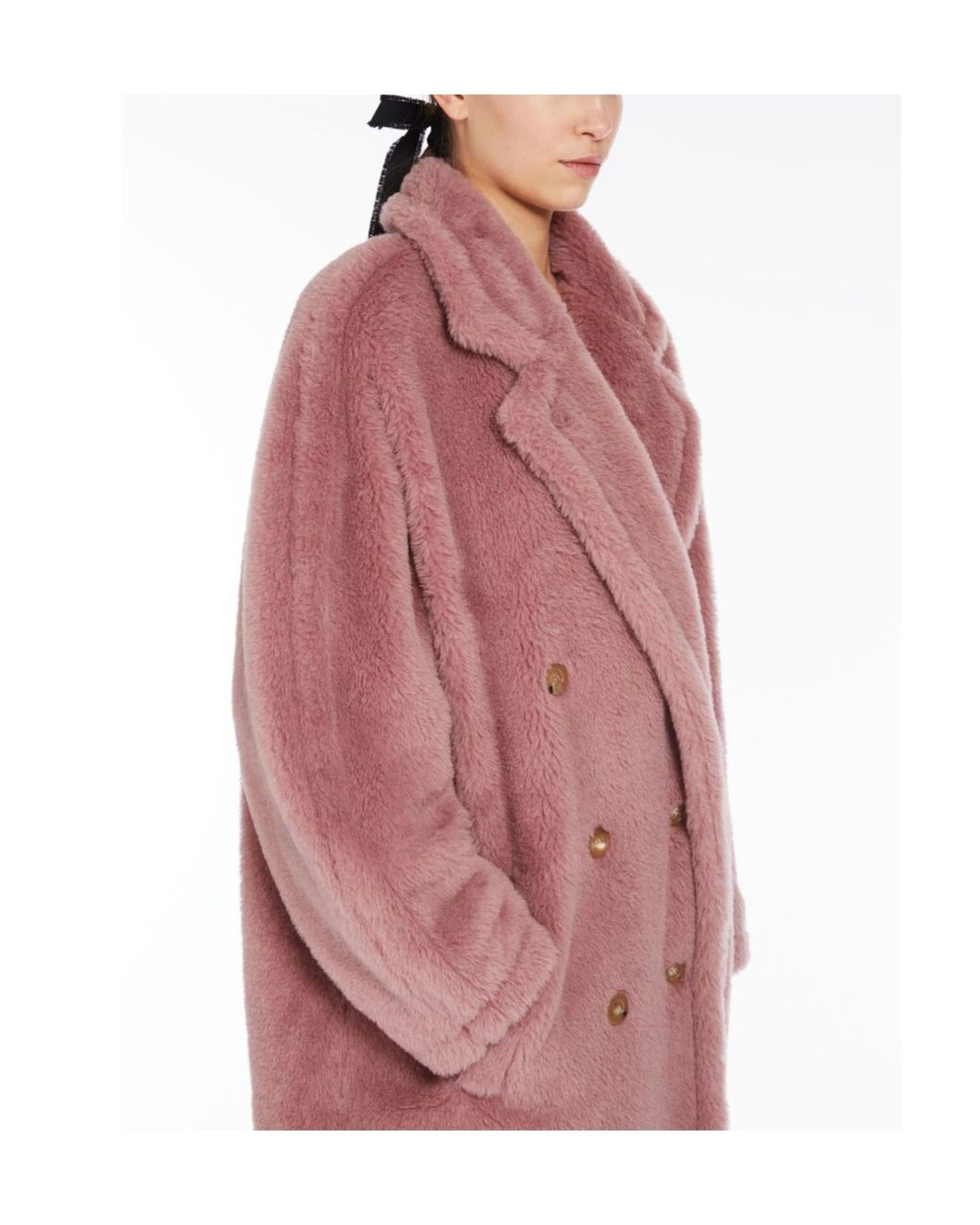 Max Mara Red Double-Breasted Fleece Coat