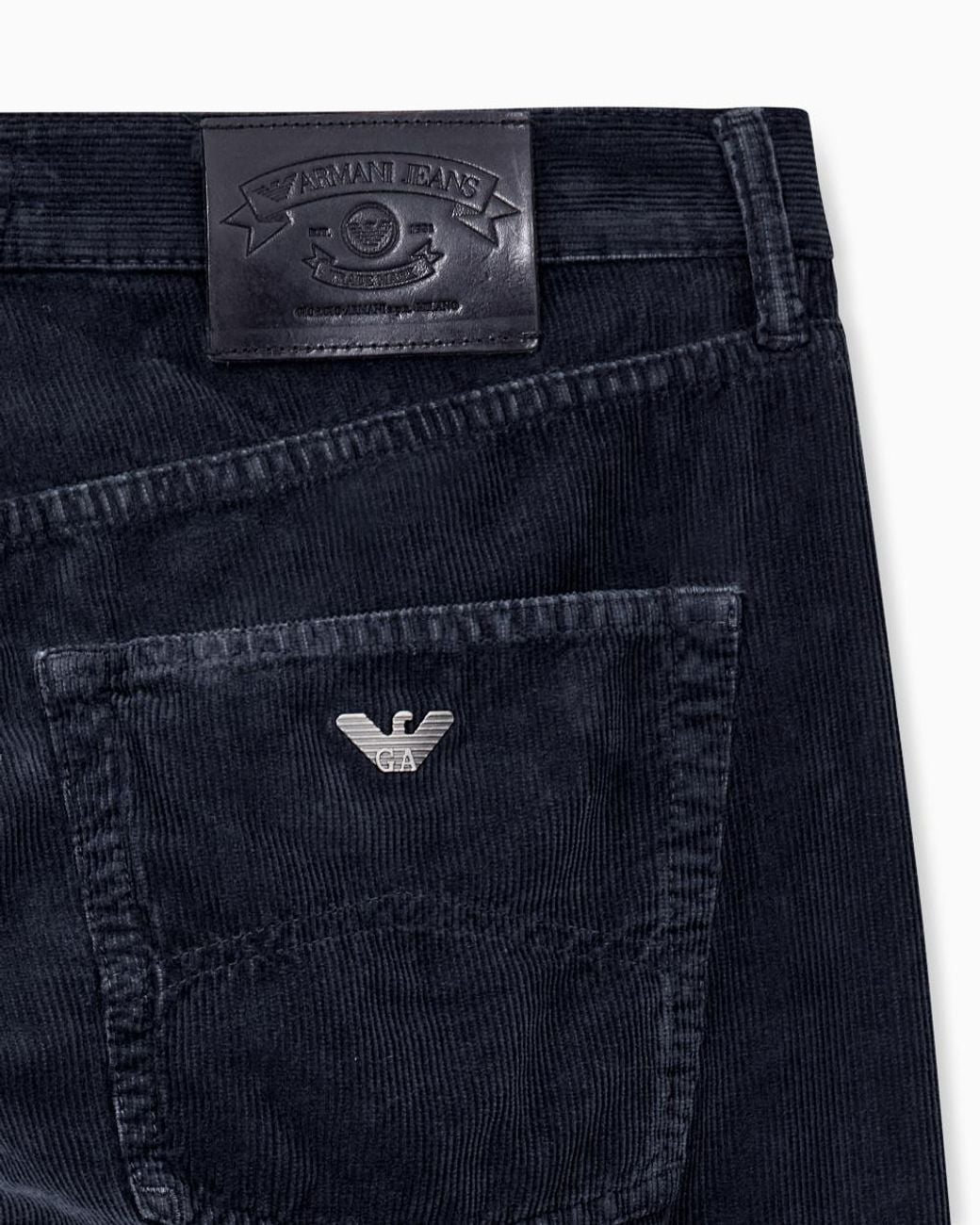 Emporio Armani Blue Regular Fit Five-Pocket Trousers for men