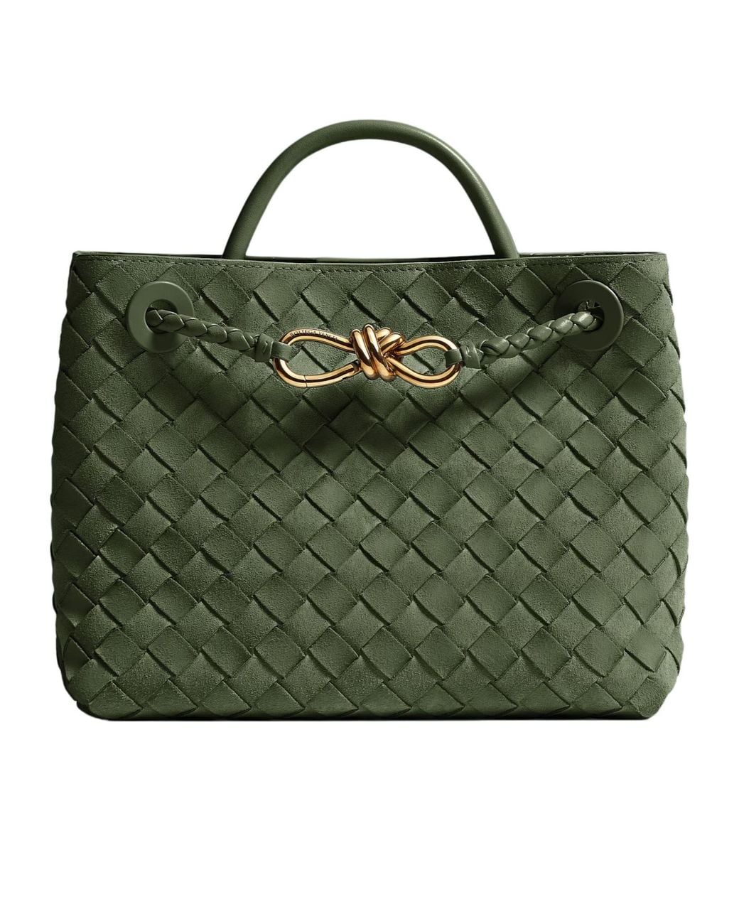 Bottega Veneta Green Small Andiamo Top Handle Bag