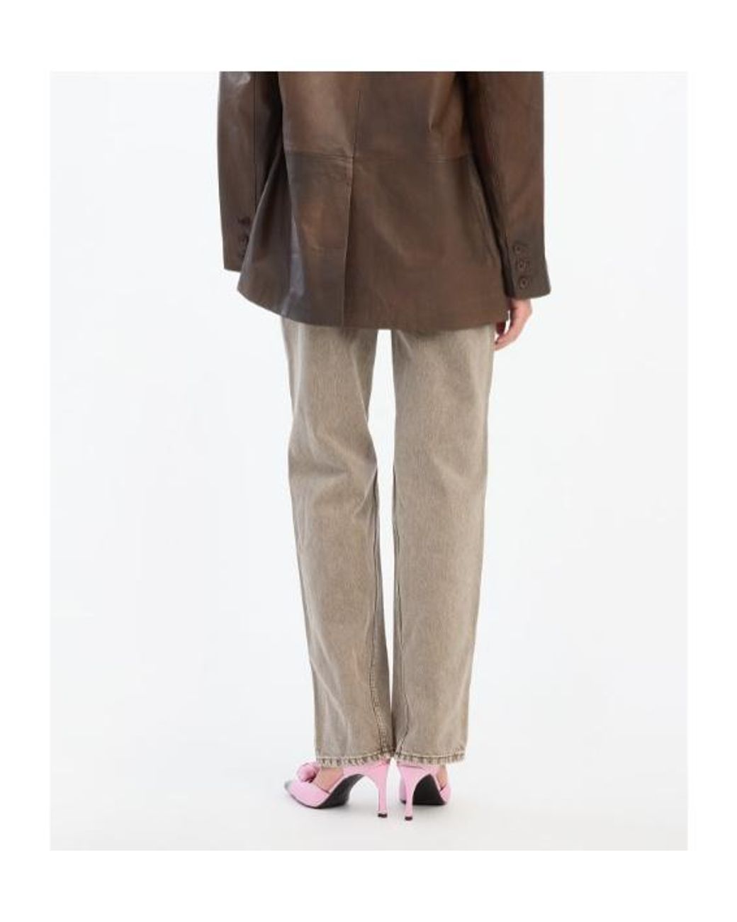 ROTATE BIRGER CHRISTENSEN Gray Loose Straight-Leg Jeans