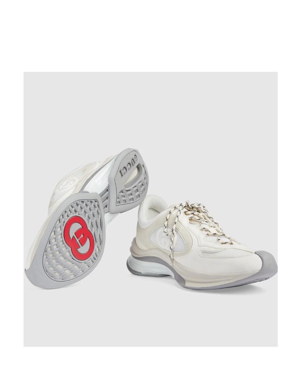 Gucci White Run Interlocking G Low-Top Sneakers for men