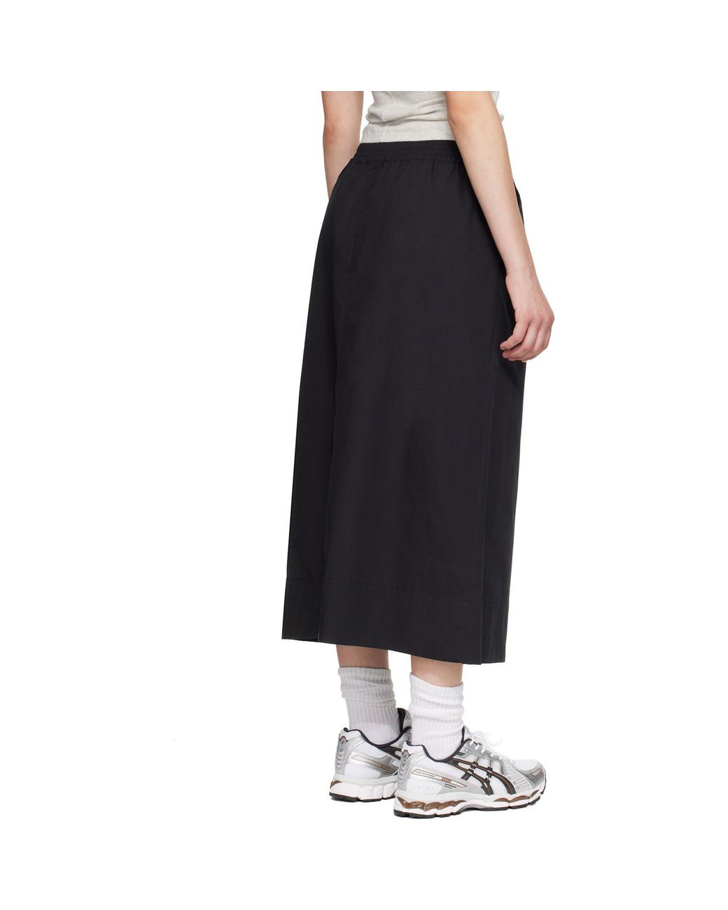 A.P.C. Black Elastic Waistband Midi Skirt