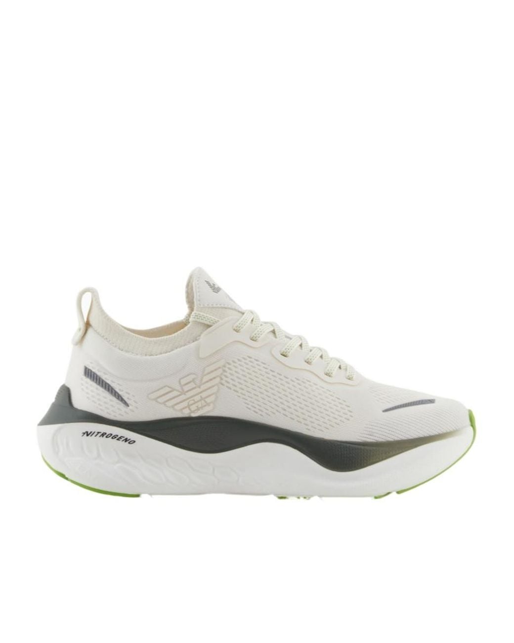 EA7 White Logo Printed Lace-Up Sneakers for men