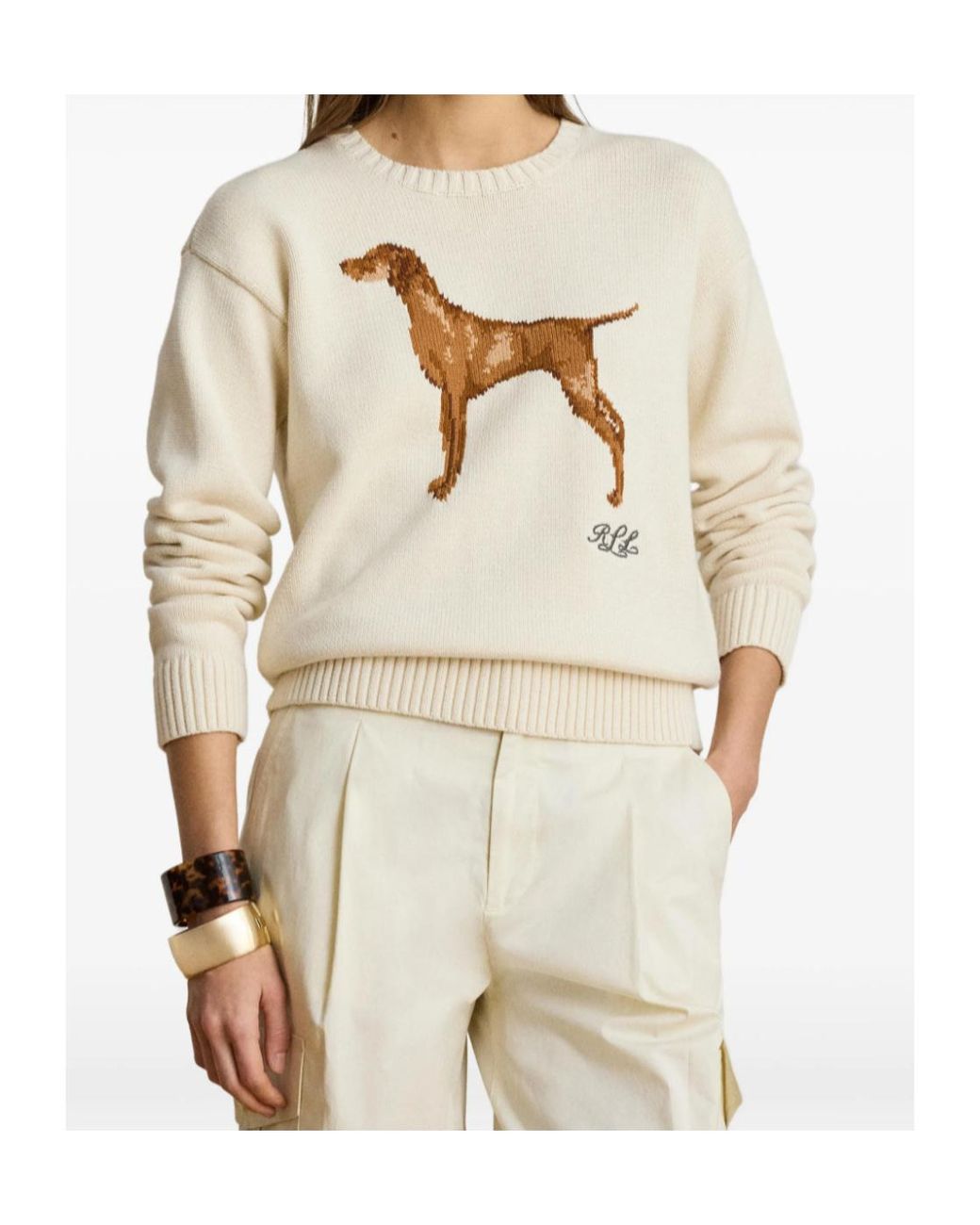 Ralph Lauren White Crew Neck Jumper