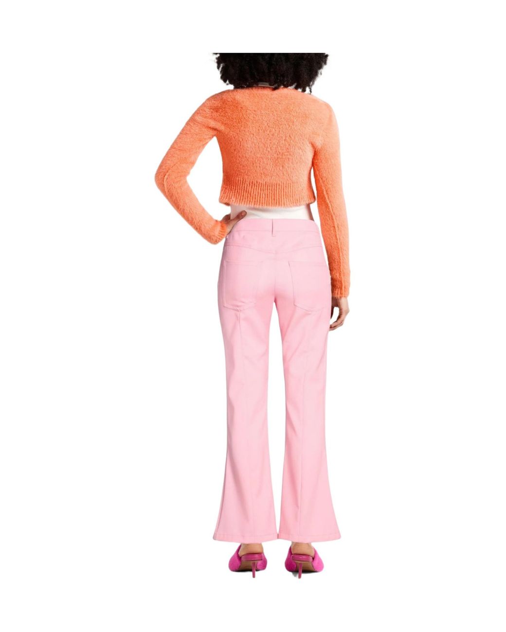 Marni Pink Slim-Fit Flared Pants
