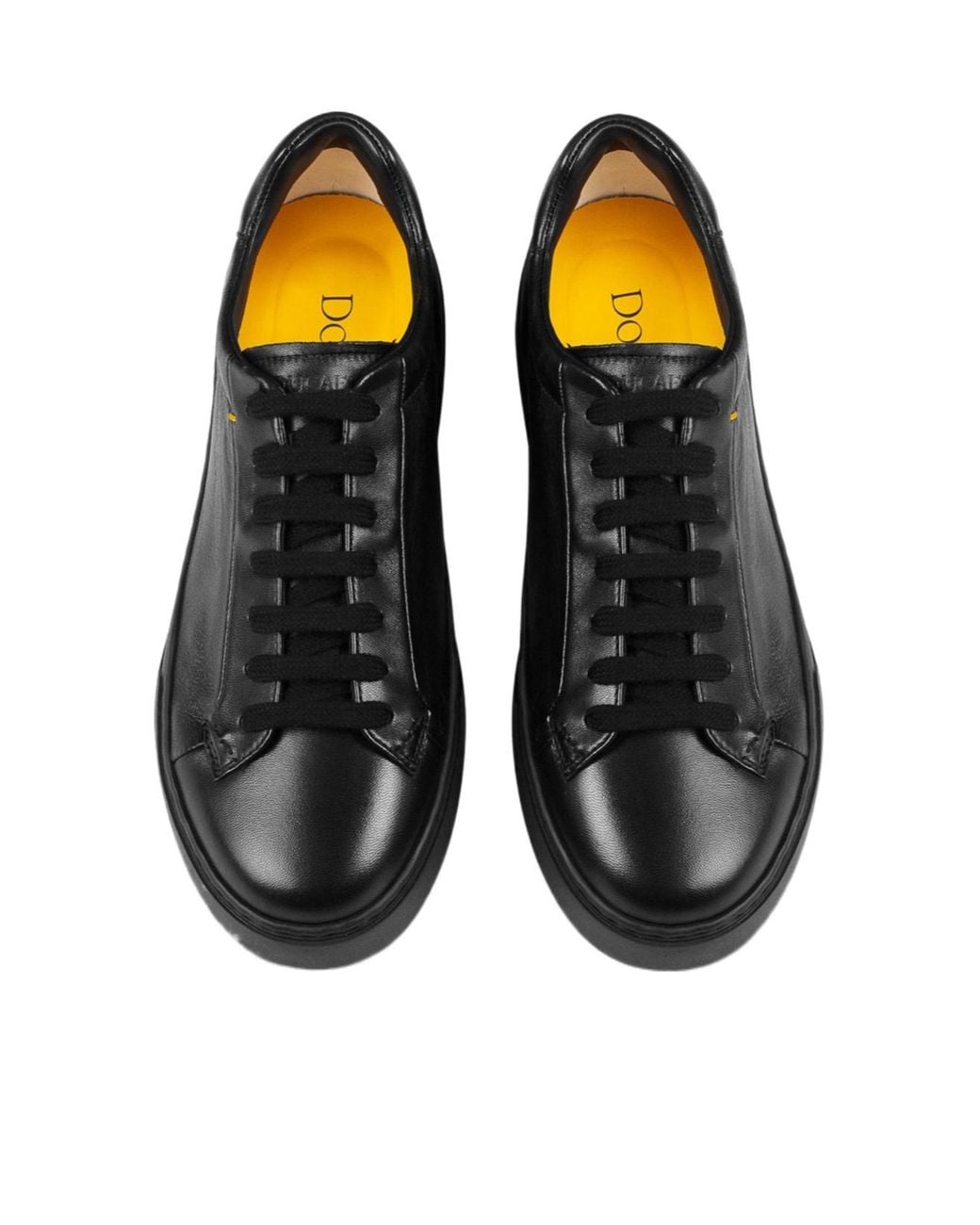 Doucal's Black Memory Foam Low-Top Sneakers for men