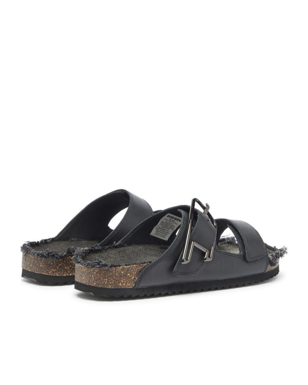 DIESEL Black D-Woodstock Slides for men