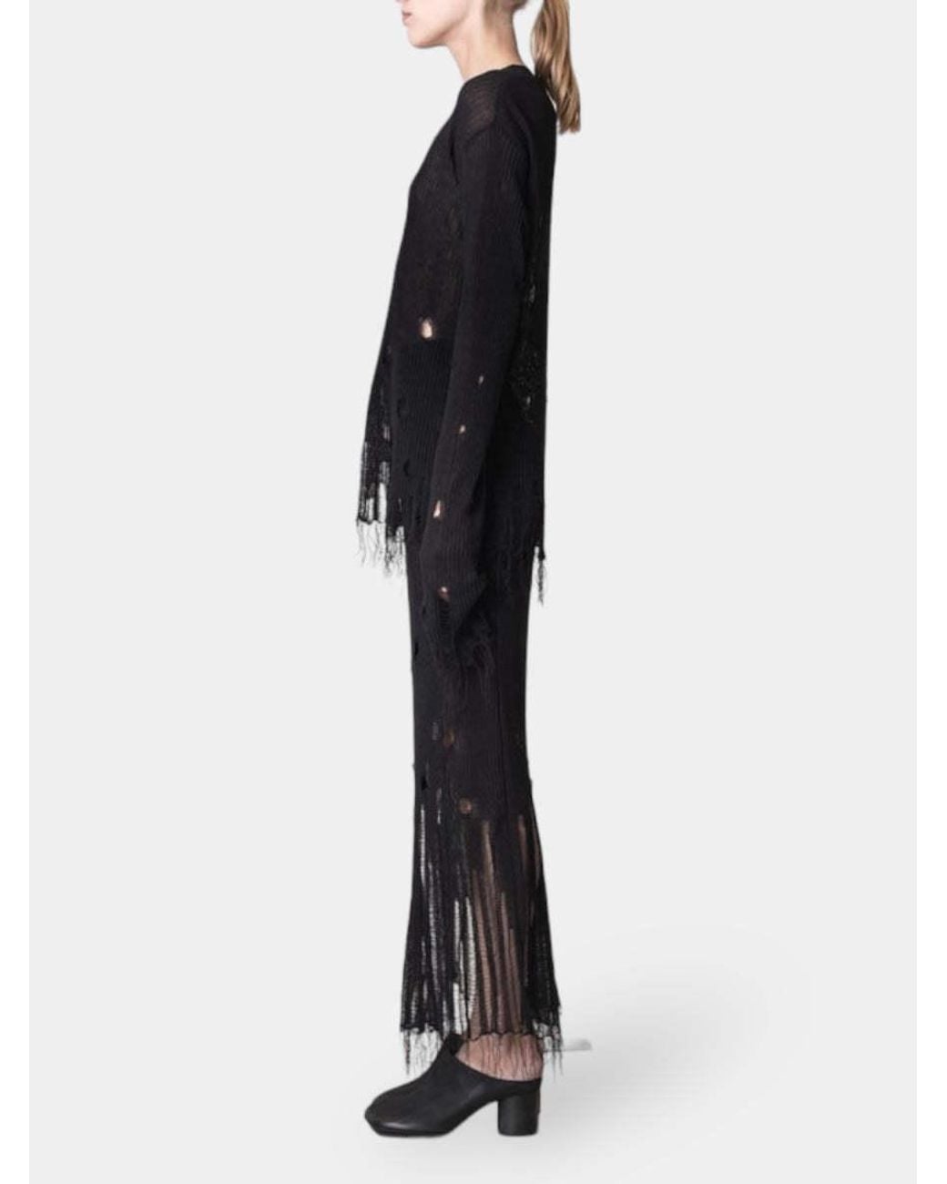Uma Wang Black Long-Sleeve Knitted Top