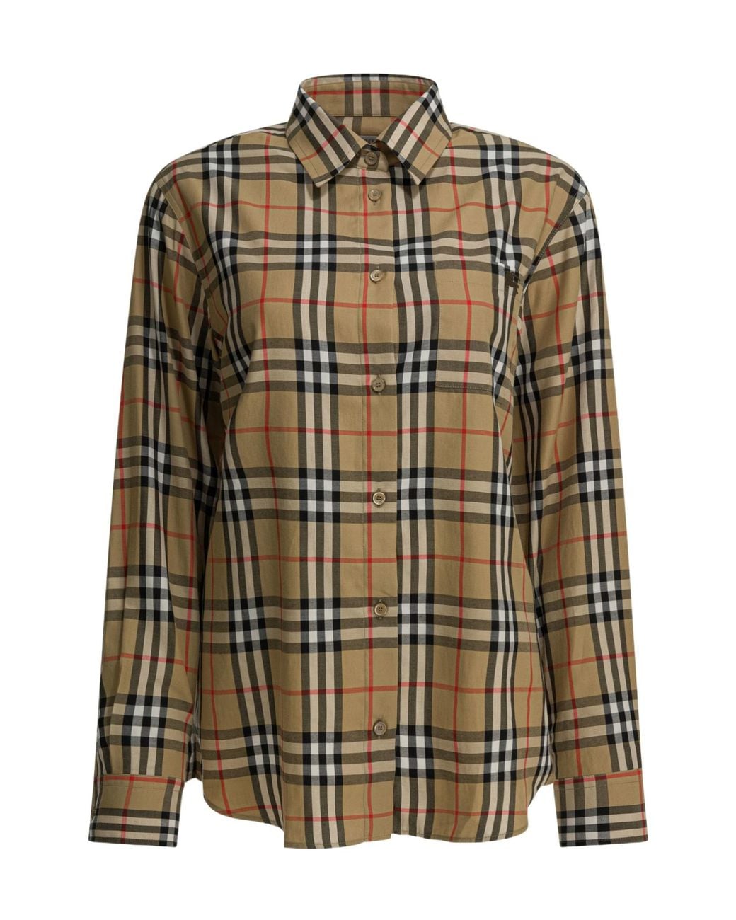 Burberry Green Ekd Embeoidered Checked Shirt