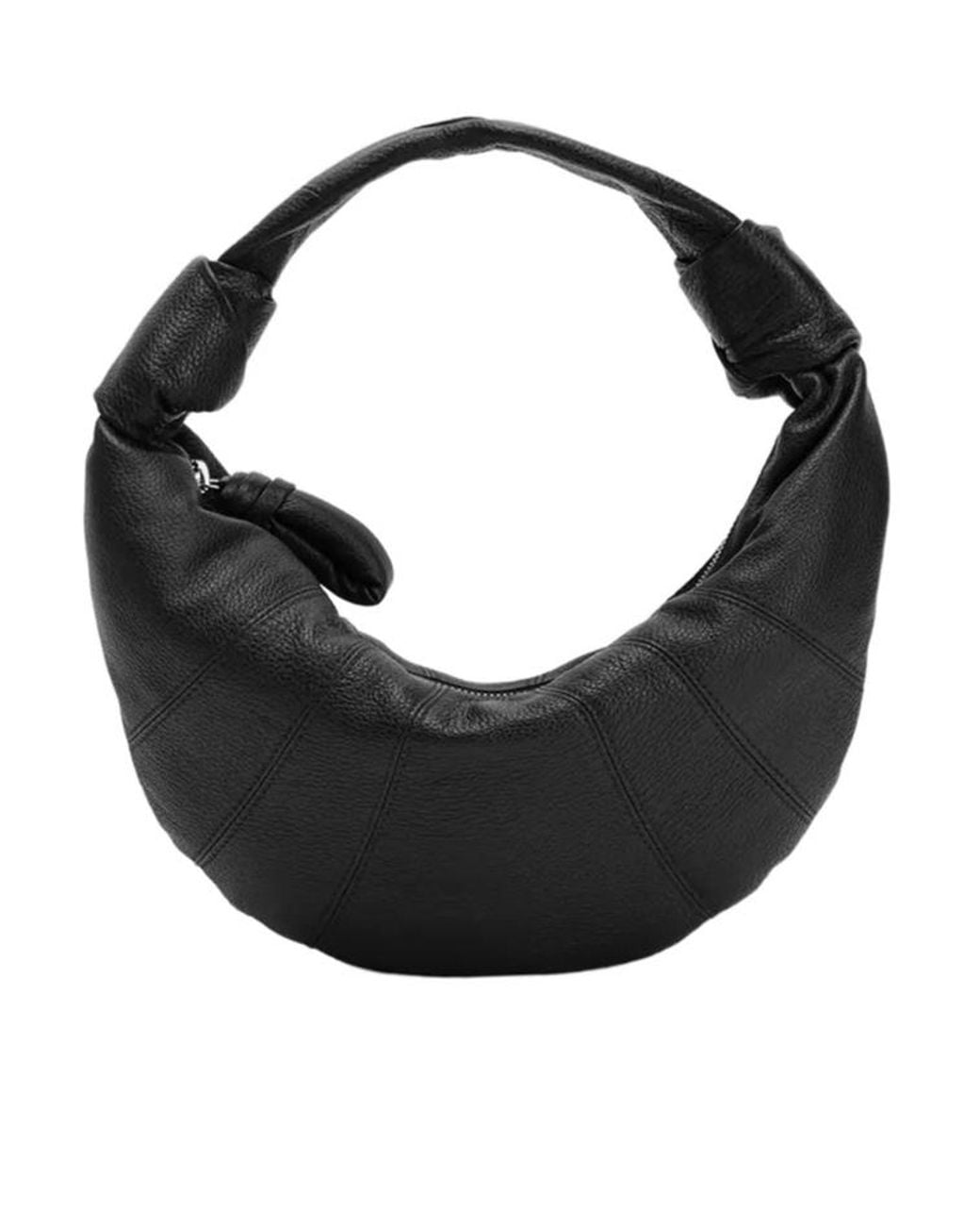 Lemaire Black Fortune Croissant Mini Top Handle Bag