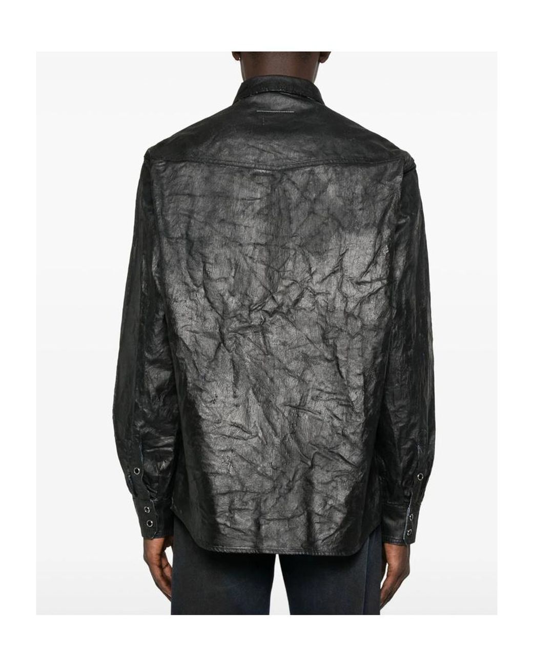 MM6 by Maison Margiela Black Long Sleeved Shirt for men