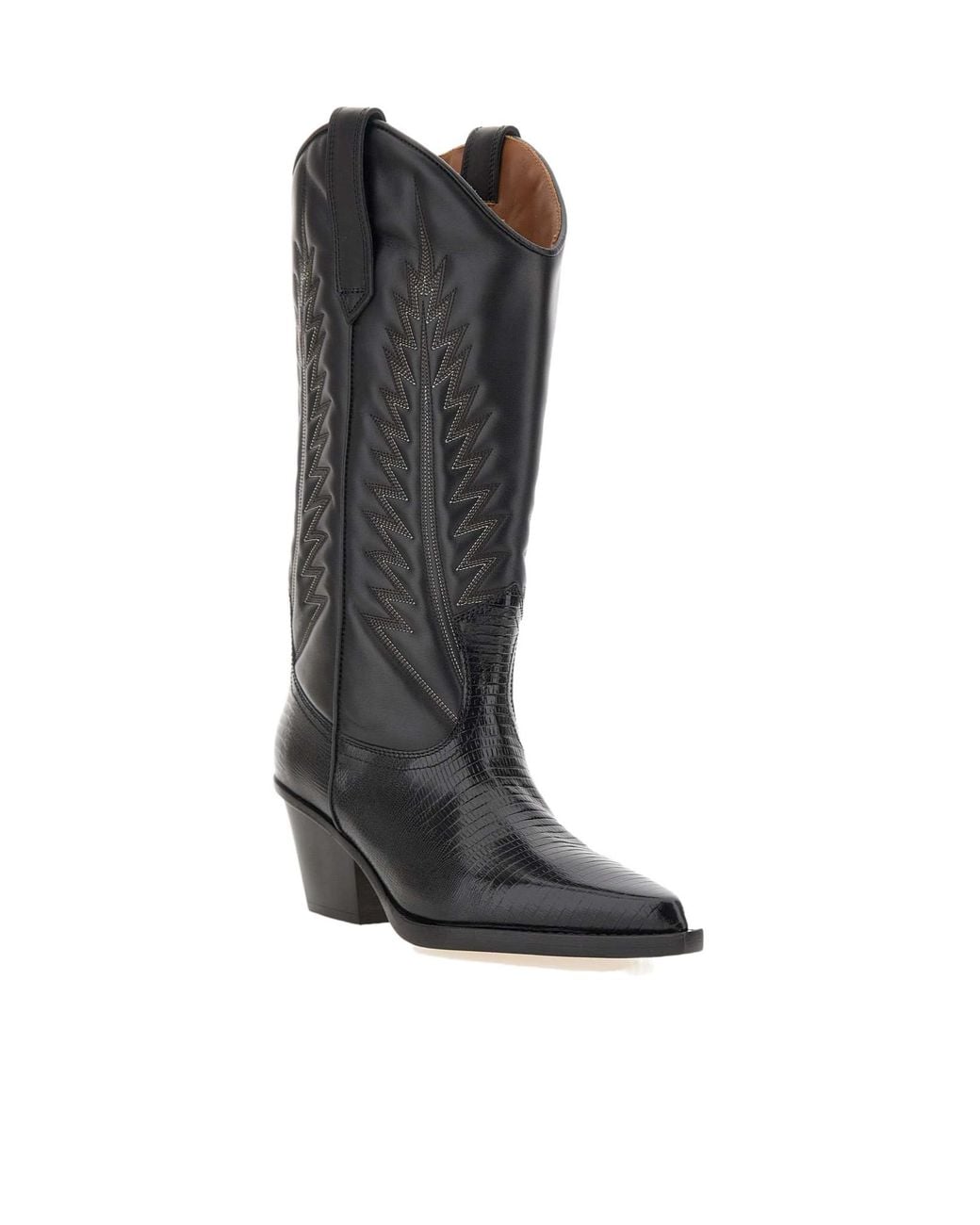 Paris Texas Black Rosario 60Mm Lizard-Effect Boots