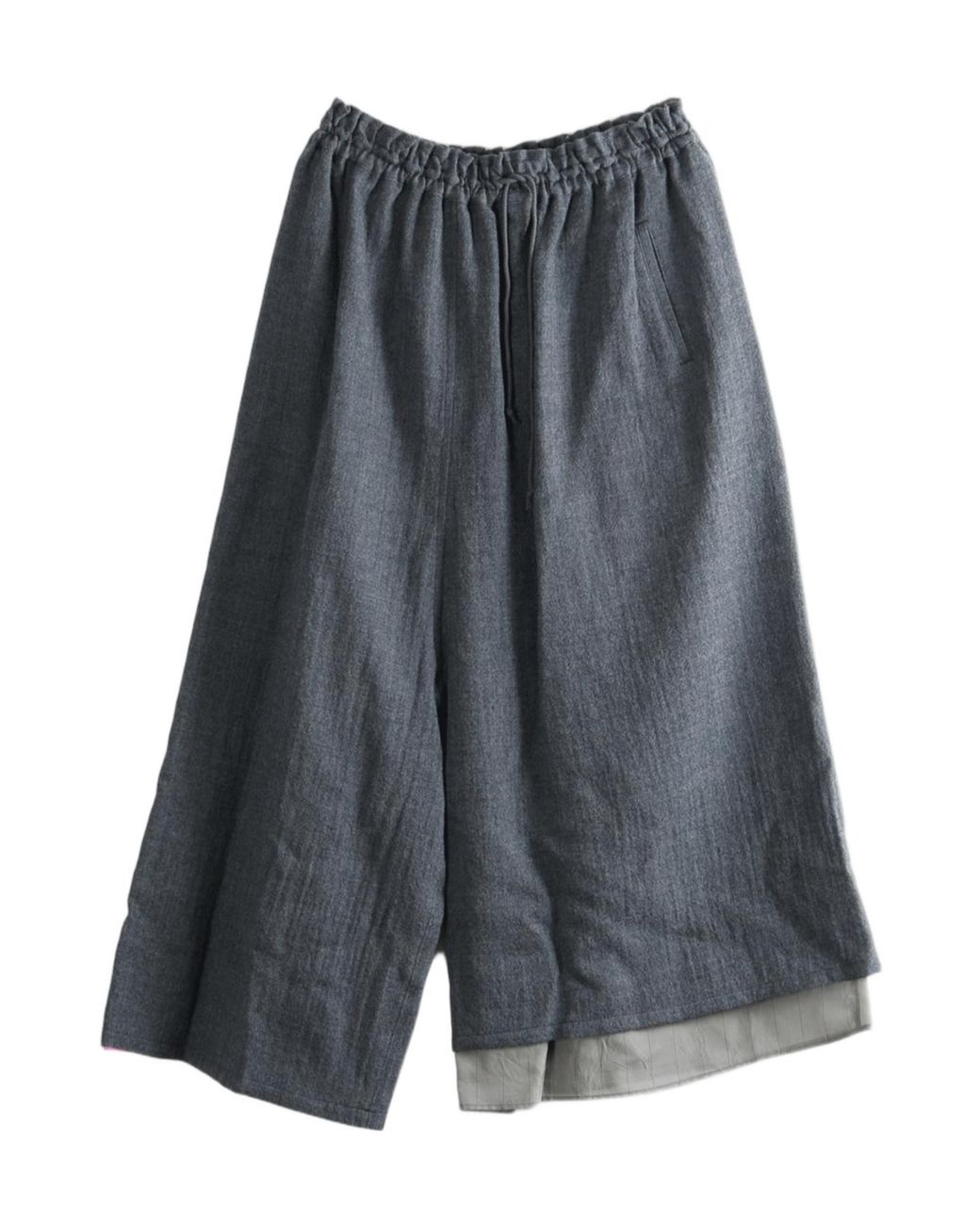 Y's Yohji Yamamoto Gray Drawstring Layered Trousers