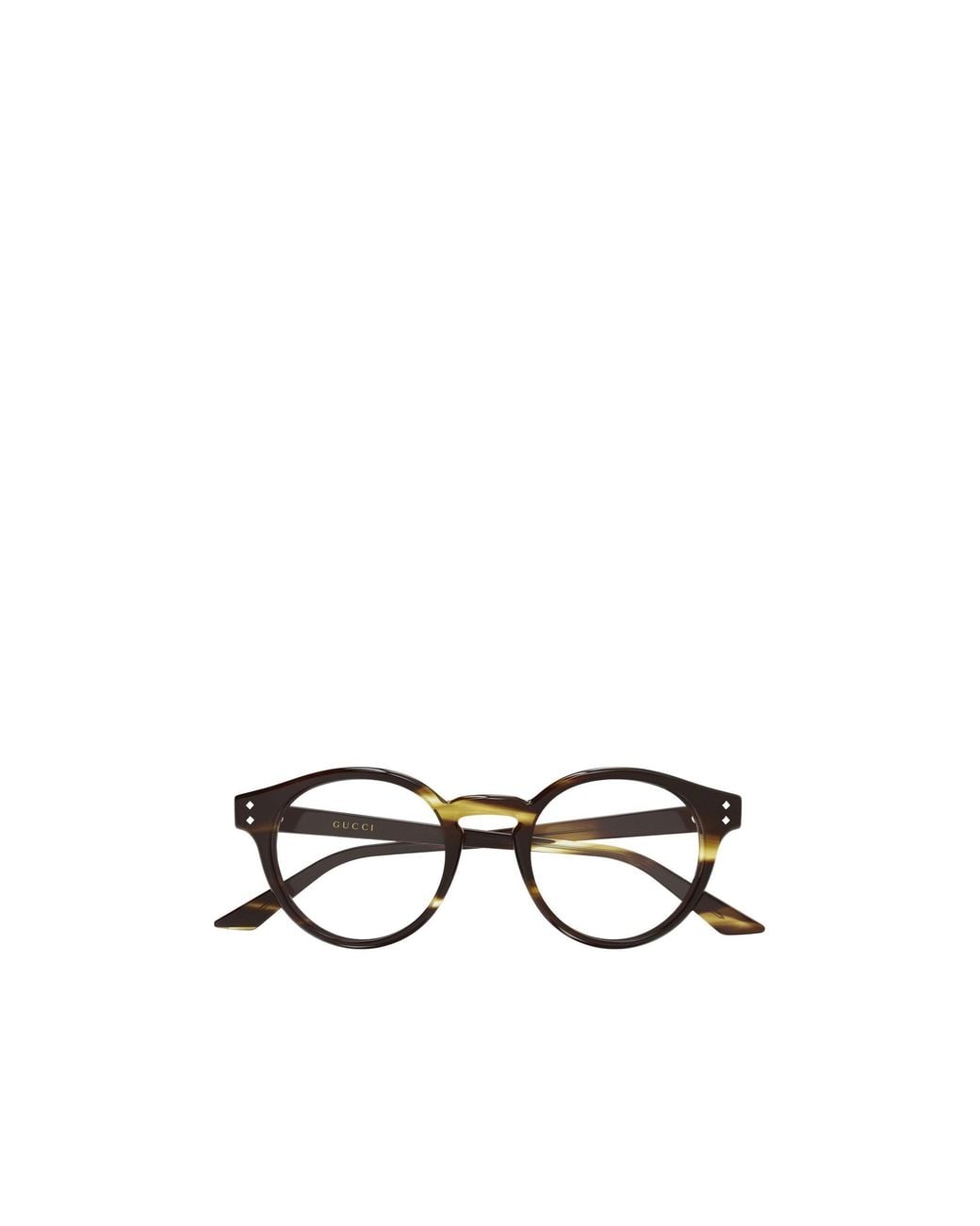 Gucci White Eyewear Round Frame Glasses for men