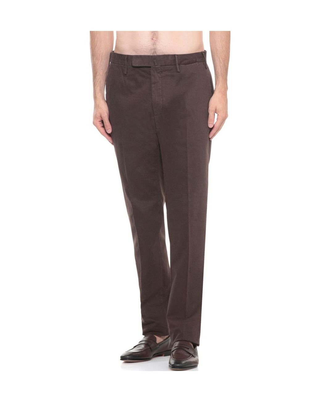 Incotex Brown Belted Cotton Pants for men