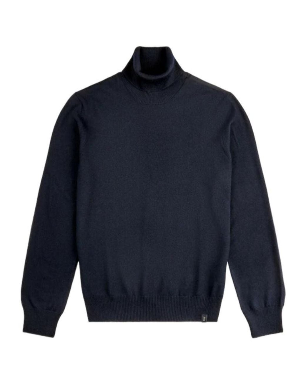 Fay Blue Ribbed Turtleneck Knitted Sweater for men
