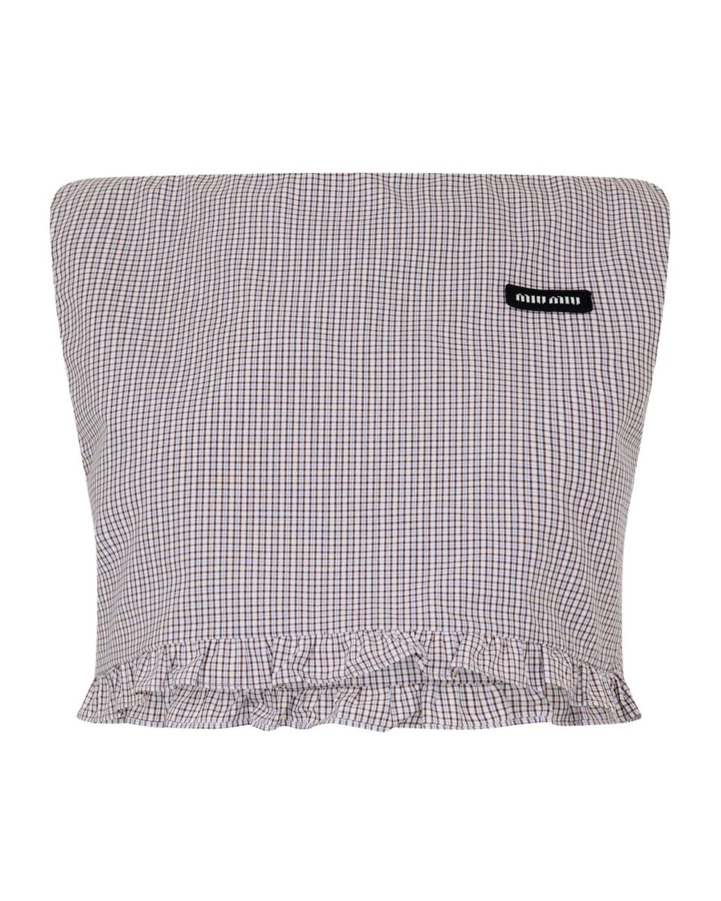 Miu Miu Gray Check Top Crop
